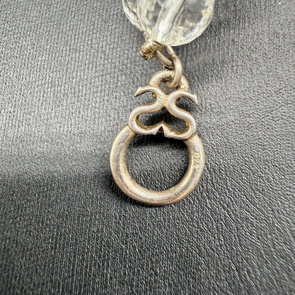 925 Sterling Silver Clear Faceted Rock Crystal Necklace Slane and Slane - Picture 6 of 6